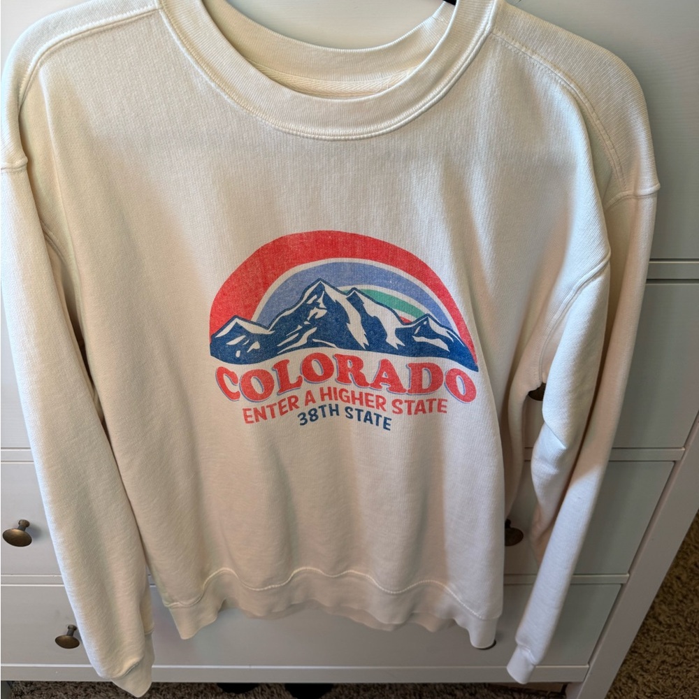 Colorado Graphic Crew Neck Sweater - Cream